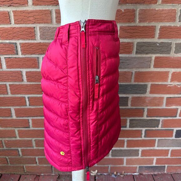 Red SKHOOP Down Mini Skirt - Side Zippers - Bum Warmer - Small - Side Zippers - Picture 2 of 3